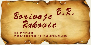 Borivoje Raković vizit kartica
